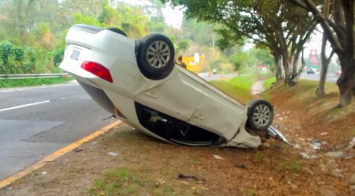 Accidente de tránsito en San Pedro Perulapán