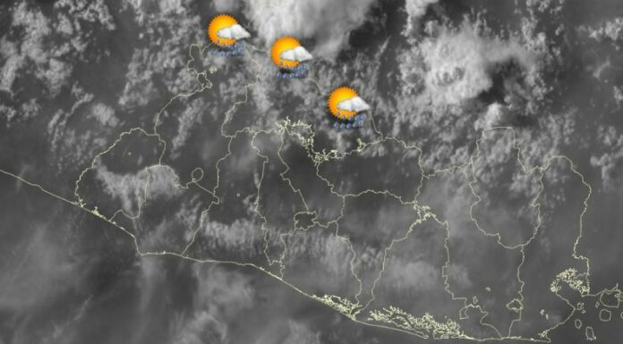 MARN reporta lluvias en algunos puntos del territorio