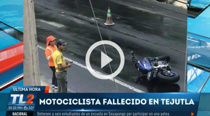 Reportan un motociclista fallecido en Tejutla, Chalatenango.