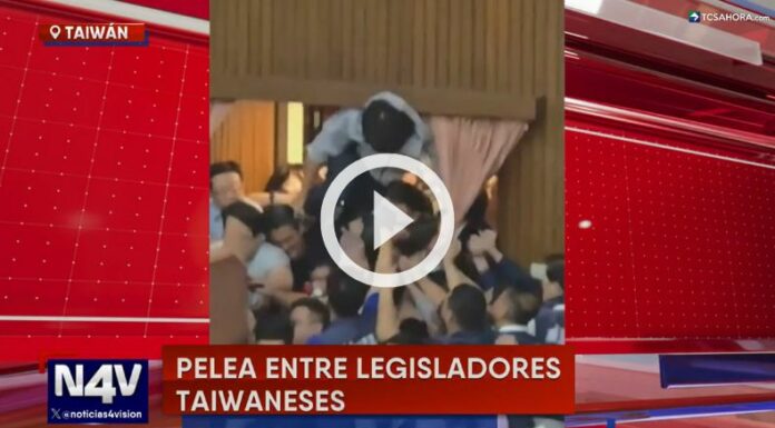 Legisladores taiwaneses se fueron a los golpes.