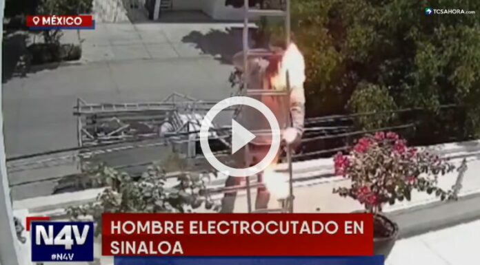 Hombre sufrió una fuerte descarga eléctrica en Sinaloa, México.