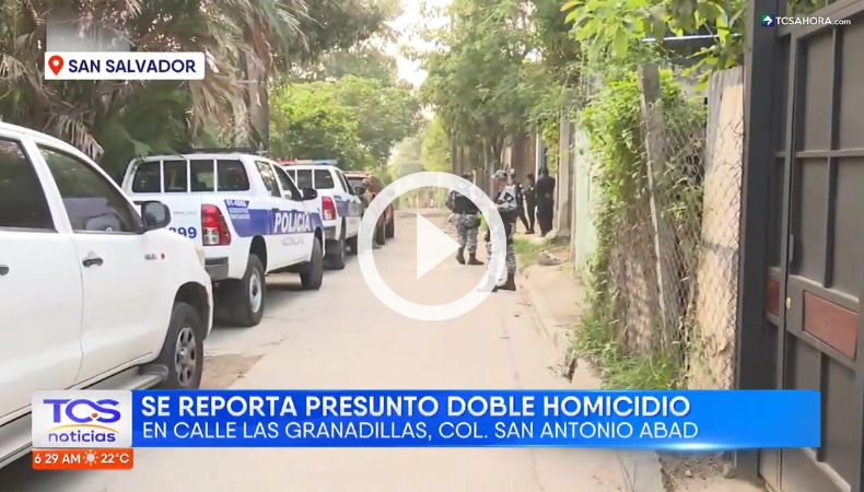 Reportan un presunto doble homicidio en San Salvador.