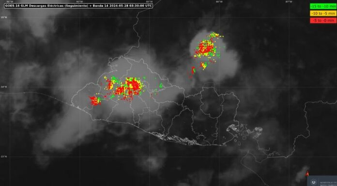 MARN registra lluvias en distintos puntos del territorio