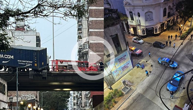 Camión pierde el control y queda colgando de un puente