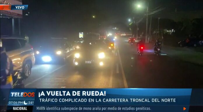 [Video] Tráfico complicado sobre carretera la Troncal del Norte