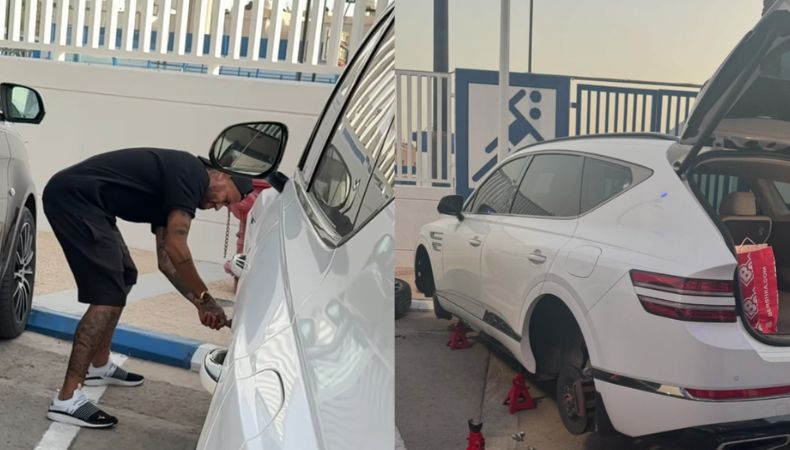 ¡Una venganza 'heavy'! Neymar pincha las llantas del carro de un compañero