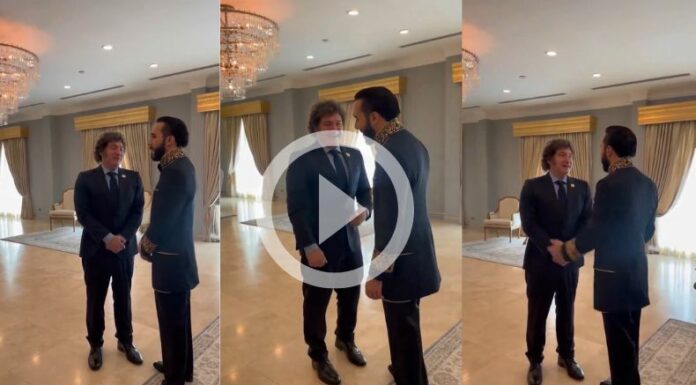 [Video] Nayib Bukele recibe en su despacho presidencial a Javier Milei