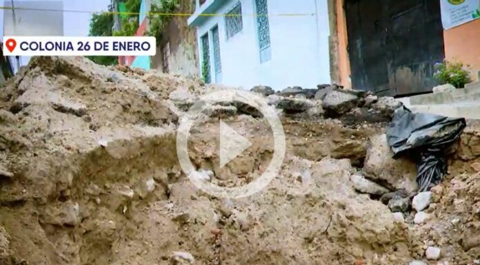 ¡En la colonia 26 de Enero preocupados por enorme cárcava!