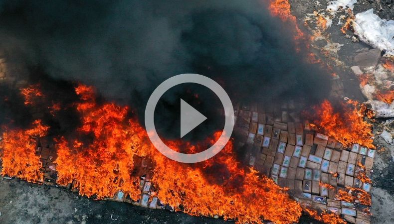 Destruyen droga incautada recientemente a ecuatorianos