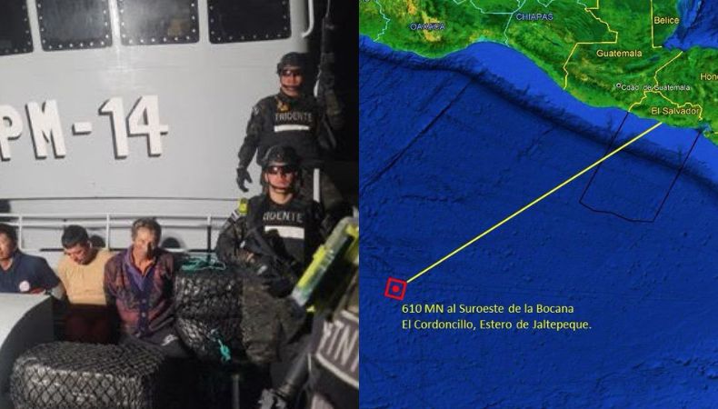 Interceptan embarcación con fuerte cantidad de cocaína