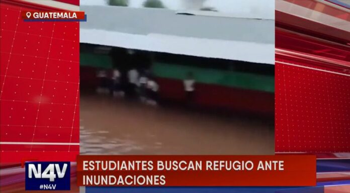 Lluvias dejan atrapados a estudiantes en escuela de Guatemala