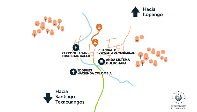 FOVIAL informa sobre paso restringido en la ruta Ilopango - Joya Grande