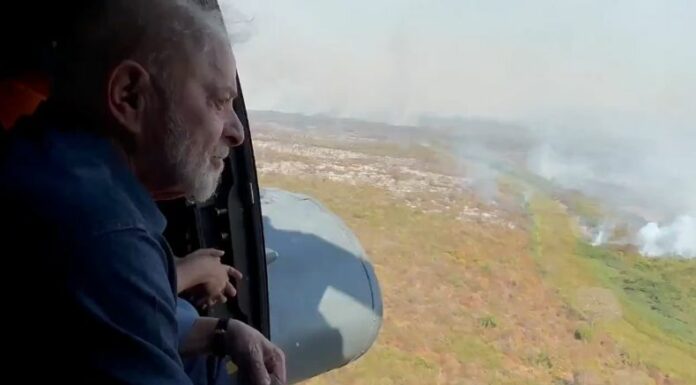Lula da Silva verifica zonas devastadas por incendios forestales