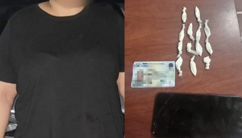 La Fuerza Armada reportó la detención de una mujer por posesión de droga en el municipio de San Vicente Sur.
