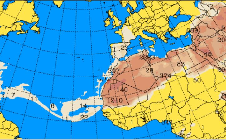 Ministerio de Medio Ambiente y Recursos Naturales (MARN) registro presencia del Polvo de Sahara en el país.