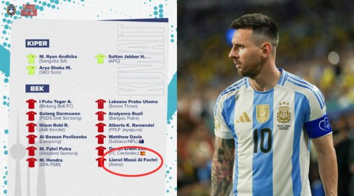 En redes sociales se ha viralizado la lista de convocados de la Selección de Indonesia, la cual cuenta con su propio Messi.