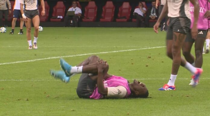 El entrenamiento del Real Madrid se vio interrumpido por la lesión sufrida por el mediocampista Eduardo Camavinga.