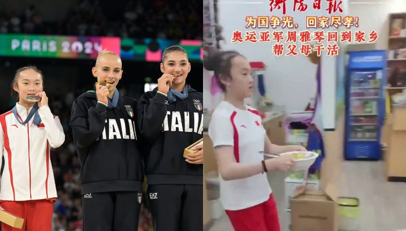 Zhou Yaqin llamó la atención del mundo en París 2024 al realizar un gesto entrañable. La china volvió a ser viral tras regresar a su país.