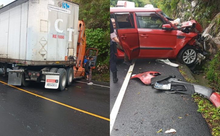 PNC reportó un accidente de tránsito sobre en el kilómetro 71 de la carretera Troncal del Norte, a la altura de La Reina, Chalatenango.