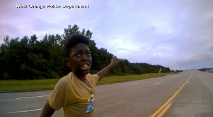 El niño de 12 años le hizo señas a un policía después de que su madre sufriera una convulsión mientras conducía.