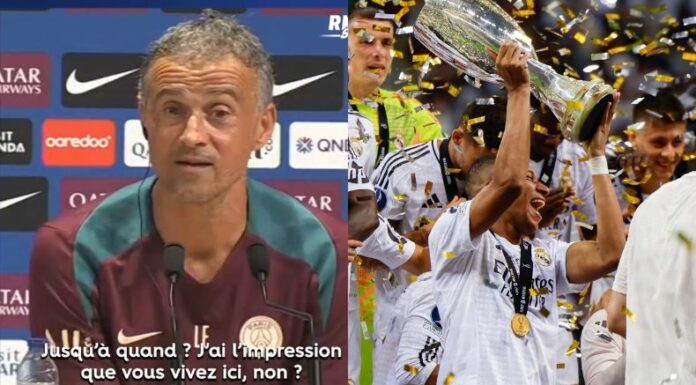 El entrenador del PSG, Luis Enrique, no ocultó su malestar al ser cuestionado por su expupilo en rueda de prensa.