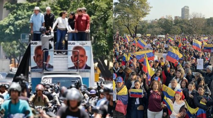Miles de venezolanos se concentraron en Venezuela y el mundo en apoyo a la concentración de María Corina Machado y Edmundo González.