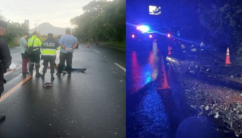 La Policía Nacional Civil reportó la muerte de dos personas atropelladas en dos diferentes carreteras del país.