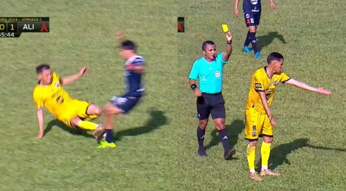 Futbolista fronterizo recibió tarjera amarilla de Iván Barton, pese a realizar una imprudente entrada sobre un rival de Alianza.