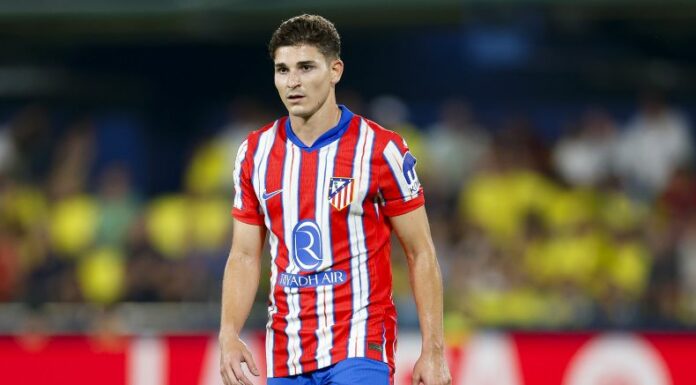 El delantero argentino, Julián Álvarez, disputó 12 minutos en su primer encuentro con la camiseta colchonera.