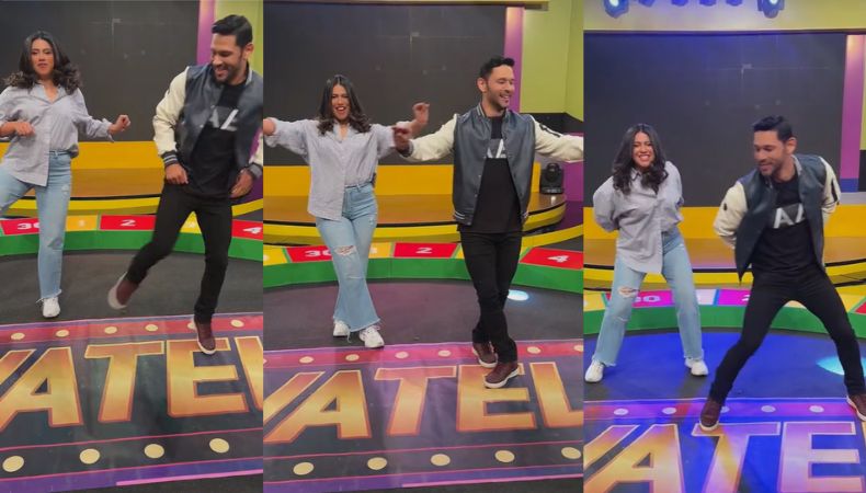 Los presentadores de televisión, Alex y Teté, no se quedaron atrás y se sumaron a la tendencia del famoso baile del personaje de cómics.