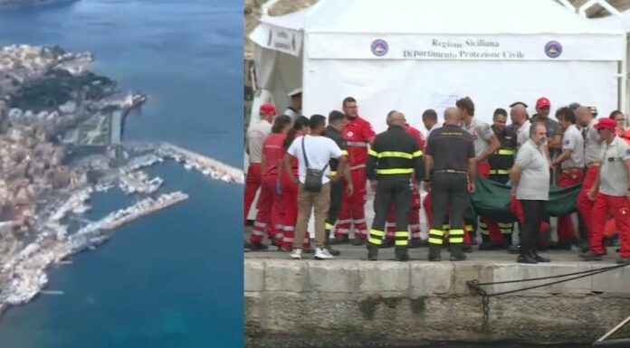 Recuperan algunos cuerpos de las víctimas del naufragio en Sicilia, Italia, mientras los equipos de rescate continúan trabajando en la zona.