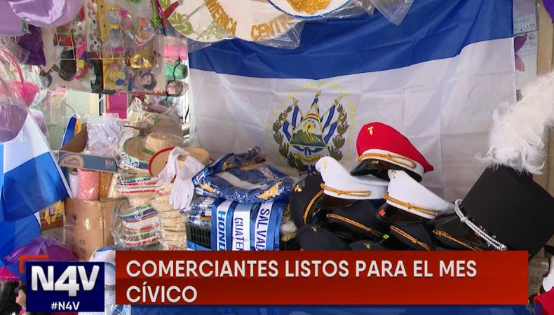 Comerciantes de San Salvador ya se encuentran listos para el mes de la independencia que está cerca de empezar.