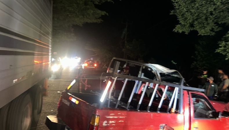El Viceministerio de Transporte (VMT) reportó un fuerte accidente de tránsito a la altura del caserío Cerro Partido, La Unión.