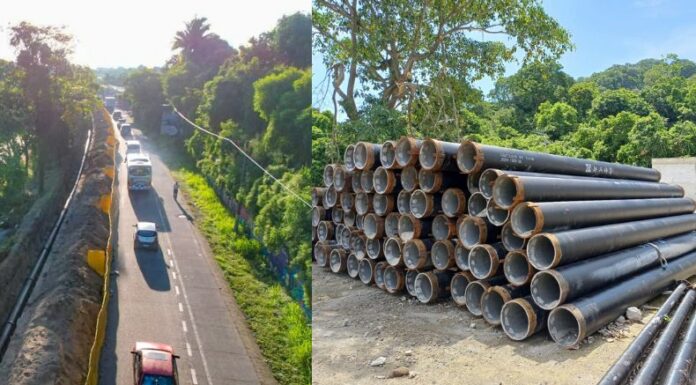 La Administración Nacional de Acueductos y alcantarillados (ANDA), lleva casi el 50% de instalación de tuberías en la carretera de Oro.