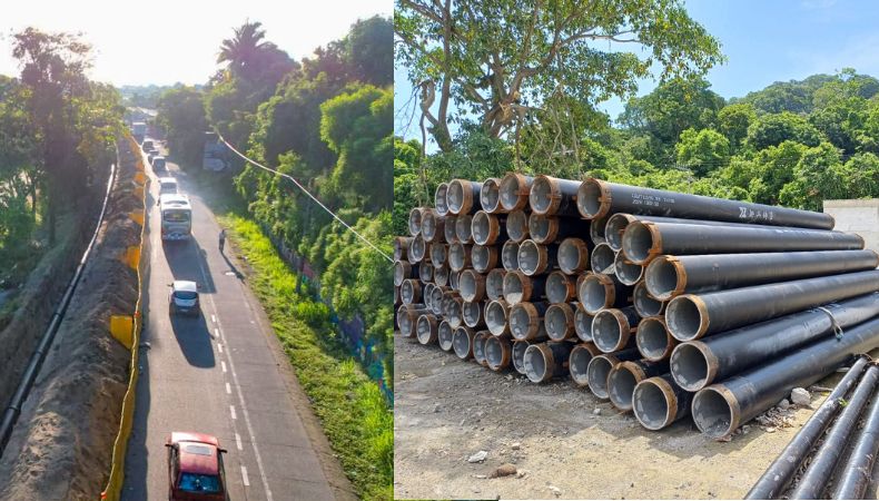 La Administración Nacional de Acueductos y alcantarillados (ANDA), lleva casi el 50% de instalación de tuberías en la carretera de Oro.