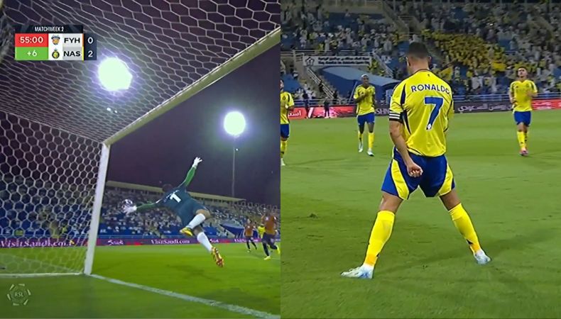 Cristiano Ronaldo marcó por medio del tiro libre para acercarse a los 900 goles como profesional.