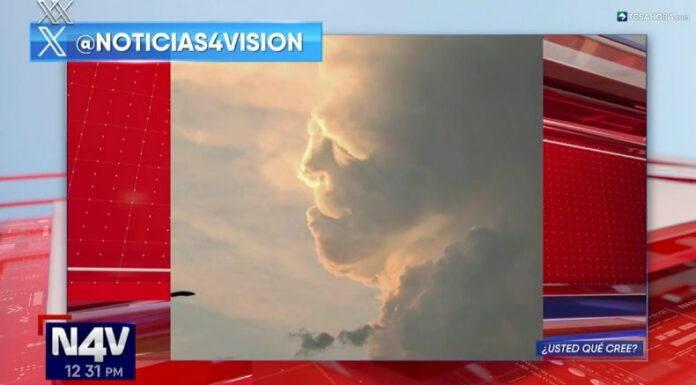 Usuarios de redes sociales grabaron la extraña figura de lo que parece ser un “rostro humano” que se formó en el cielo de Hungría.