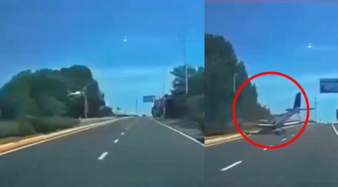 Tras una emergencia inesperada, una avioneta realiza un aterrizaje forzoso en plena carretera de la ciudad de Dalian, en China.