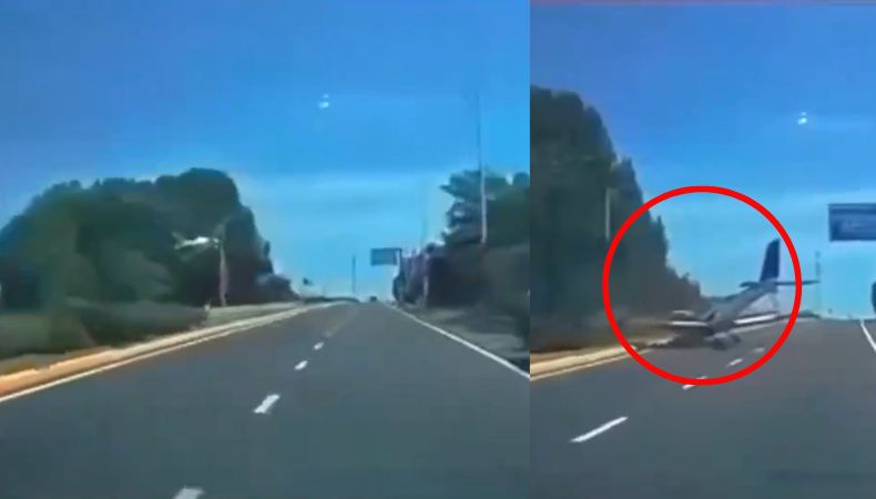 Tras una emergencia inesperada, una avioneta realiza un aterrizaje forzoso en plena carretera de la ciudad de Dalian, en China.