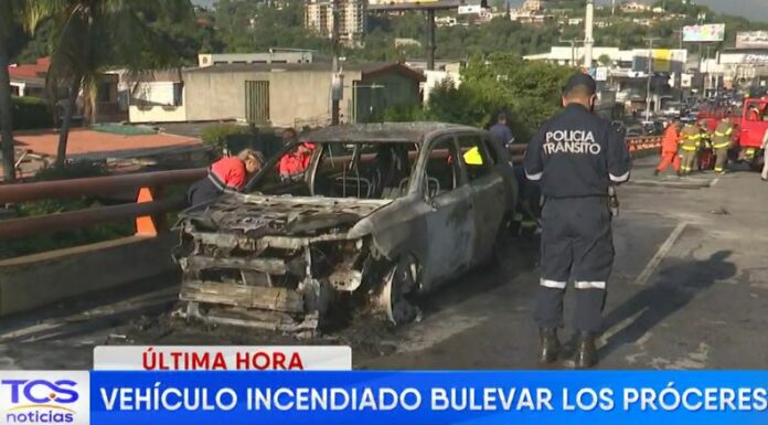 El incendio ocurrió sobre el paso del desnivel del Árbol de la Paz. Por fortuna, no se reportaron personas lesionadas.