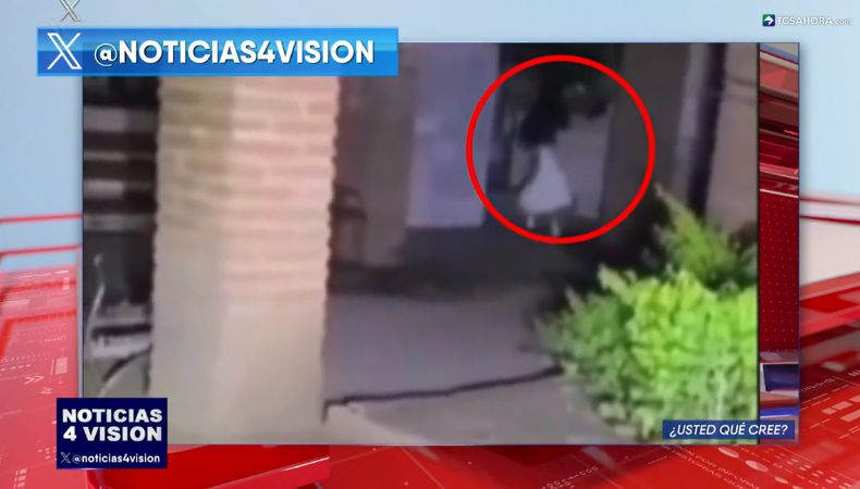 Un guardia de seguridad logró capturar la extraña silueta de una niña que logró escabullirse en los pasillos de un cementerio.