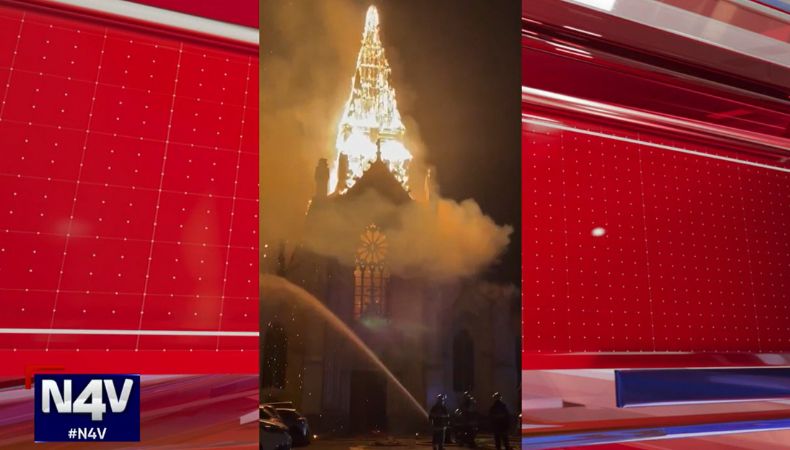 Un devastador incendio en Francia arrasó con la iglesia de la Inmaculada Concepción Saint-Omer, provocando el colapso del campanario.