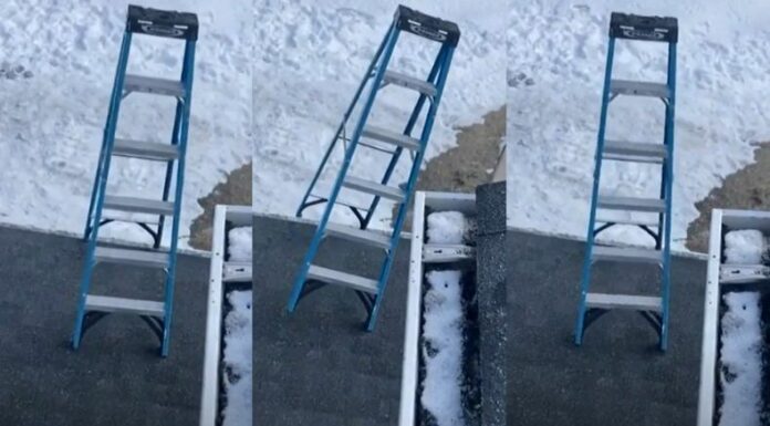 A través de un video quedó registrado un misterioso video que muestra una escalera que, aparentemente, se mueve sola.