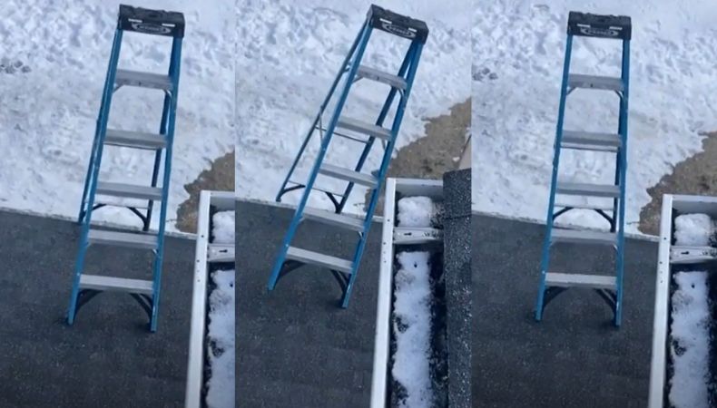 A través de un video quedó registrado un misterioso video que muestra una escalera que, aparentemente, se mueve sola.