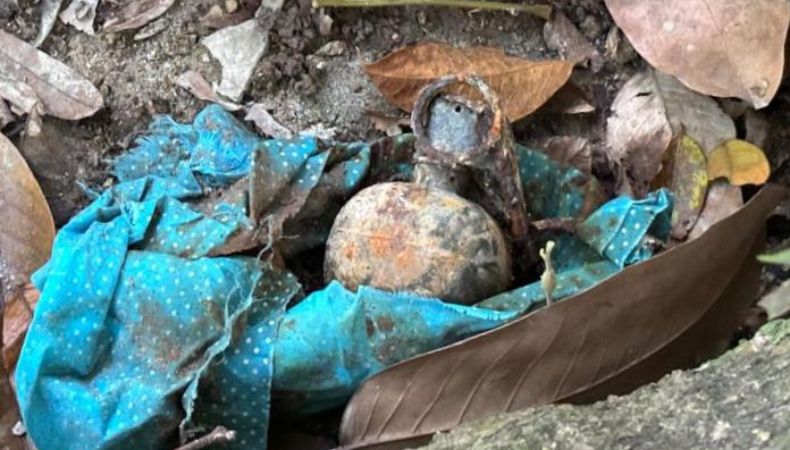 La Policía Nacional Civil (PNC) informó que encontró dos granadas de mano en la colonia El Carmen, del distrito de San Marcos.