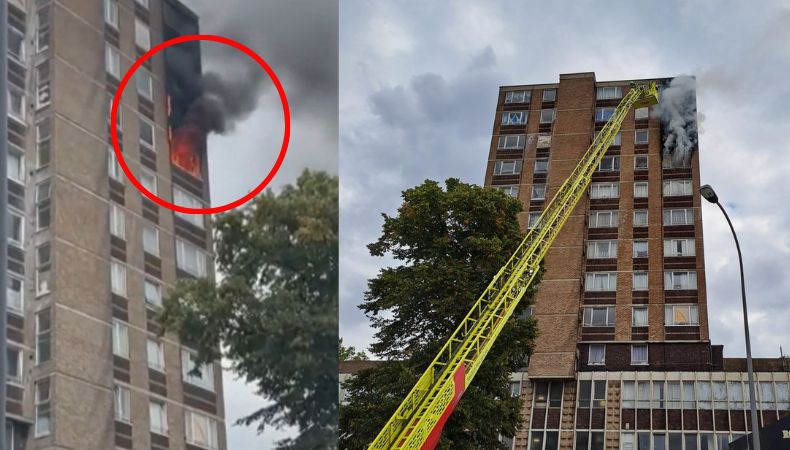 Un incendio originado en dos apartamentos en un edificio de Londres, activó por varias horas el sistema de emergencias y el cierre de calles.