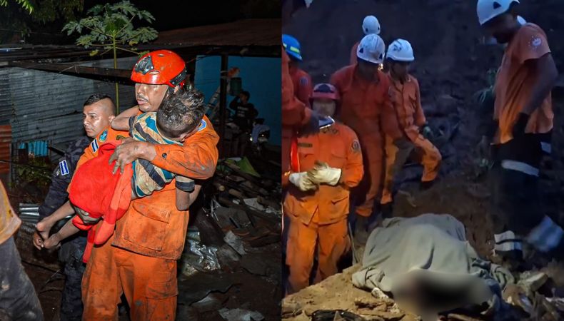 El menor fue rescatado con vida, pero la mujer no logró sobrevivir tras quedar soterrada por el colapso de un muro.