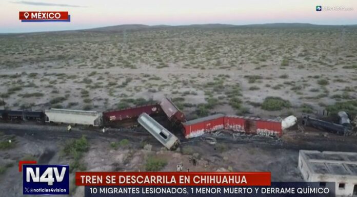 El descarrilamiento del tren se produjo cerca del poblado de Villa Ahumada y Ciudad Juárez, Chihuahua, México.