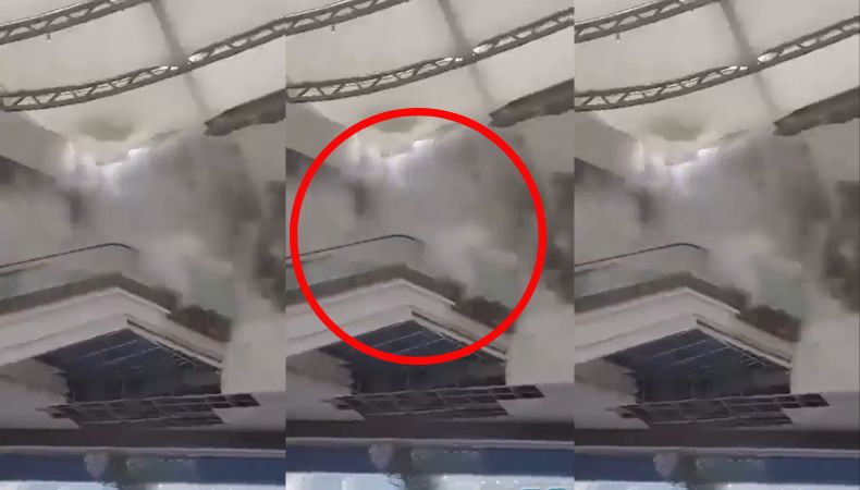 Las fuertes lluvias percibidas en Nuevo León, México ocasionaron el desplome de un techo comercial. Una persona resultó con lesiones.