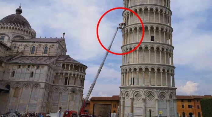 Como de serie, así fue el rescate de un turista que presentó complicaciones médicas cuando recorría la Torre inclinada de Pisa, en Italia.
